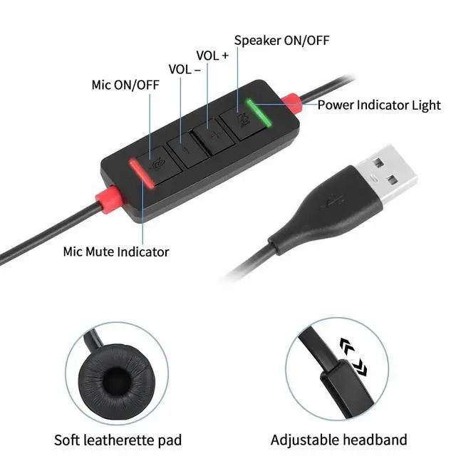 Alt view image 4 of 7 - with Mic for PC Computer Laptop Headphones with Noise Cancelling Microphone in-line Control for Home Office Online Class Teams Zoom