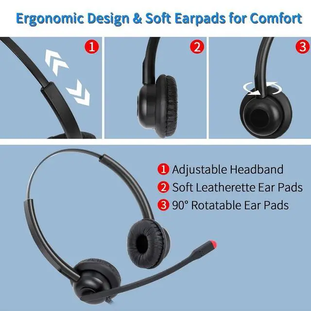 Alt view image 3 of 7 - with Mic for PC Computer Laptop Headphones with Noise Cancelling Microphone in-line Control for Home Office Online Class Teams Zoom