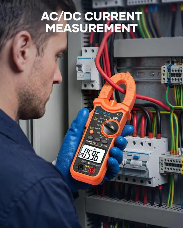 Alt view image 4 of 7 - Clamp Meter Multimeter 6000 Counts TRMS Electrical Tester for AC/DC Current/Voltage,Resistance,Capacitance,Frequency,Duty Cycle,Temperature,Continuity,Diode,NCV for Industrial & Home Use