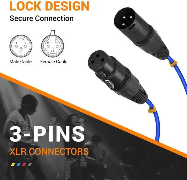 Alt view image 5 of 6 - 4-Channel XLR Snake Cable, Color-Coded XLR Male to Female Patch Wire w/OFC Copper, 3 Ft Splitter Cable, Balanced Microphone Cable for DJ Mixers, IEM & Mic Systems (PCBL-4IN1-3)