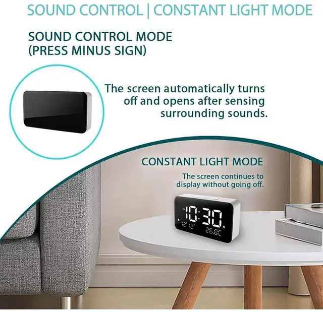 Alt view image 6 of 7 - Talking Alarm Clock and Countdown Timer, Hourly Chime for Visually Impaired Elderly Seniors Blind, Battery Operated, Snooze, Temperature, Vibration, Rechargeable, 99 Minutes Led Count down Timing