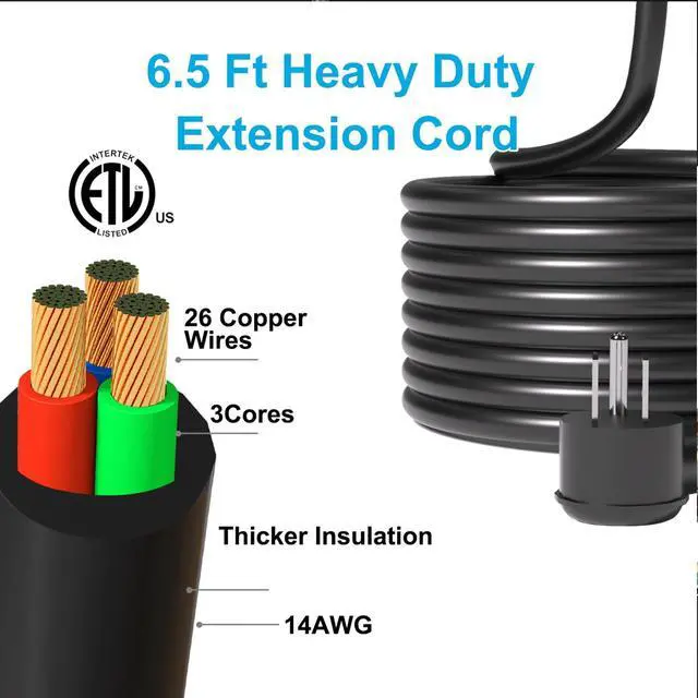 Alt view image 6 of 7 - Heavy Duty Surge Protector Power Strip,1875W/15A,6 USB Ports,25 AC Outlets,4000J Surge Protection,6.5ft 14AWG Extension Cord,Flat Plug,Mountable,ETL Listed