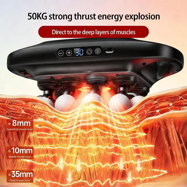 Alt view image 3 of 7 - 20 Head Massage Gun, Deep Tissue Percussion Back Massager with 3 Modes & 30 Intensities, Quiet Muscle Massage Pain Relief, Portable Percussion Massage Gun for Back, Neck, Shoulders, Legs, Waist, Body