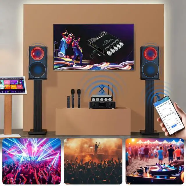 Alt view image 5 of 7 - Bluetooth Audio Amplifier Board, 2.1CH 50W x 2 +100W Subwoofer Power Amp with Treble and Bass Control,JR-TB21 Bluetooth5.0 and AUX Inputs, Stereo Digital AMP Module for DIY Home Speakers.