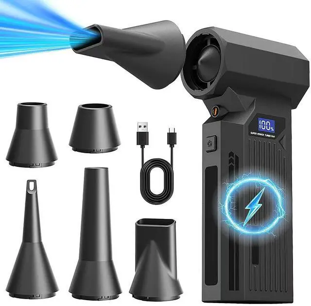 Main image of 120000RPM Compressed Air Duster,4-Gear Adjustable Rechargeable Air Blower with Fast USB-C Charging & LED Light,Electric Duster for Computer,Keyboard,Car,Home & Outdoor Cleaning
