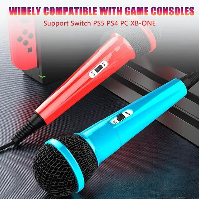Alt view image 2 of 7 - 2-Piece 10FT Wired USB Device Microphone for Switch Gaming/PS5/PS4/XBOXONE/PC Gaming Microphone, 2 People Can Sing at the Same Time, High Sound Quality Capture, Anti-Tension Audio Cable