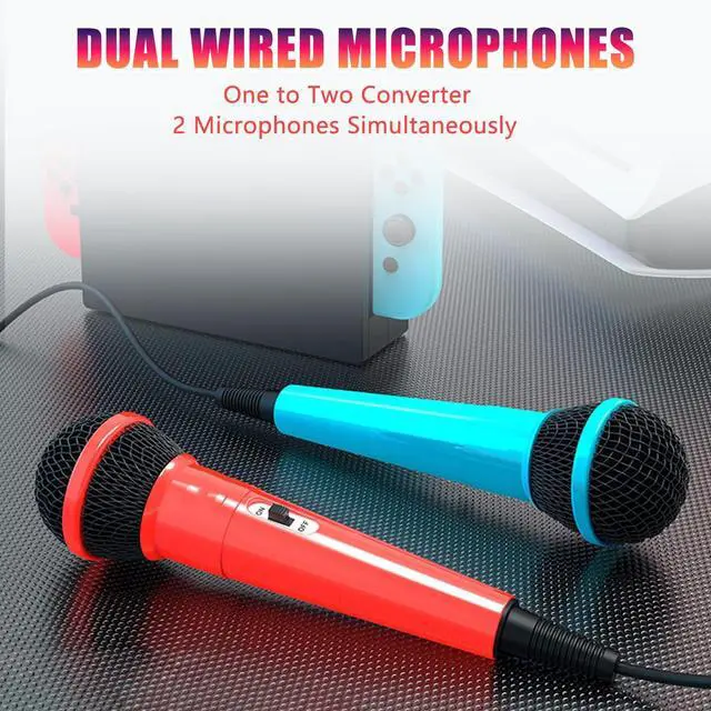 Alt view image 4 of 7 - 2-Piece 10FT Wired USB Device Microphone for Switch Gaming/PS5/PS4/XBOXONE/PC Gaming Microphone, 2 People Can Sing at the Same Time, High Sound Quality Capture, Anti-Tension Audio Cable