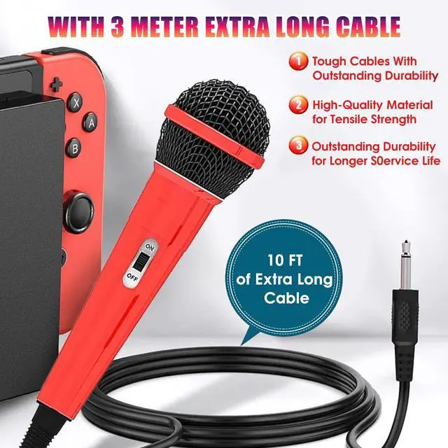 Alt view image 6 of 7 - 2-Piece 10FT Wired USB Device Microphone for Switch Gaming/PS5/PS4/XBOXONE/PC Gaming Microphone, 2 People Can Sing at the Same Time, High Sound Quality Capture, Anti-Tension Audio Cable