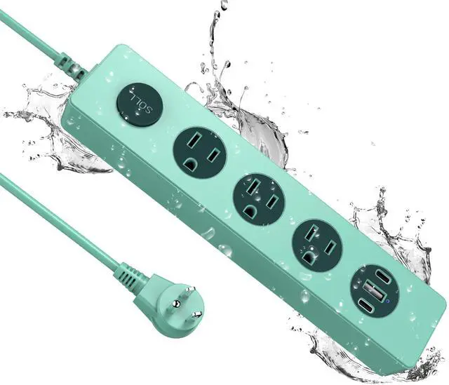 Main image of IPX9 Outdoor Power Strip Weatherproof, Surge Protector Power Strip with 3 Outlet and 3 USB Charging Ports(2 USB C), 5.18FT Extension Cord for Patio, Garden, Bathroom, Kitchen, Garage, Office