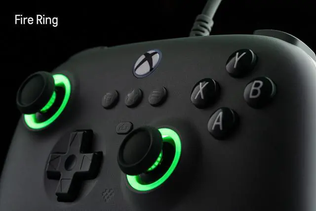 Alt view image 6 of 7 - Ultimate C Hall Effect Joysticks/Hall Trigger Wired Controller with RGB Lighting Fire Ring, 3.5mm Audio Jack for Xbox Series X|S, Xbox One, Windows 10/11 - Officially Licensed (Dark Green)