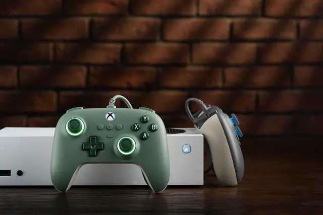 Alt view image 7 of 7 - Ultimate C Hall Effect Joysticks/Hall Trigger Wired Controller with RGB Lighting Fire Ring, 3.5mm Audio Jack for Xbox Series X|S, Xbox One, Windows 10/11 - Officially Licensed (Dark Green)