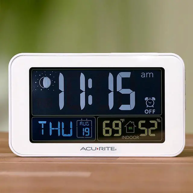 Alt view image 5 of 6 - Intelli-Time Digital Alarm Clock for Bedroom with USB Charger, Indoor Temperature and Humidity for Heavy Sleepers (13040CA)