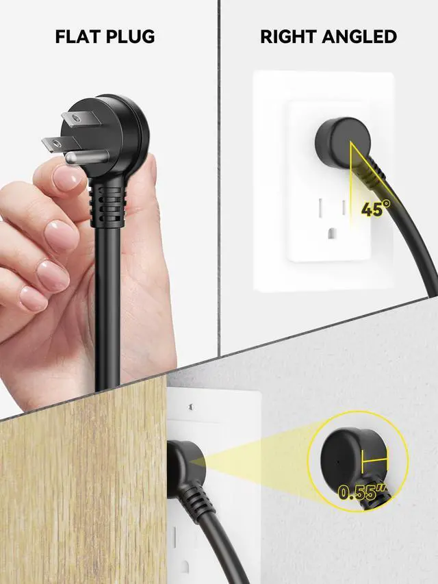 Alt view image 6 of 7 - Heavy Duty Surge Protector with USB Ports(PD 30W), 15A Metal Power Strip with Safety Cover, 10FT Extension Cord, 14/3 AWG, 2040Joules, Kitchen, Garage, Shop, Industrial Wall Mount, ETL Listed