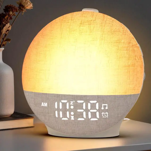 Main image of Sunrise Alarm Clock White Noise Machine, Sunset Simulation, 30 Soothing Sounds, 12 Color Night Light, Dimmable Sunlight Lamp Wake Up Light, Digital Clock for Kids Teens Heavy Sleepers Adults Bedrooms