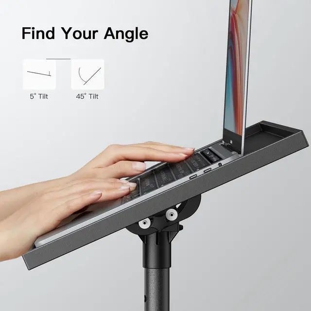 Alt view image 2 of 7 - Height Adjustable Projector Tripod Stand for 26 to 51 inch, Foldable Laptop Tripod Stand, Portable Outdoor Projector Stand for Laptop, Projector, DJ, or Sheet Music-AMPS02