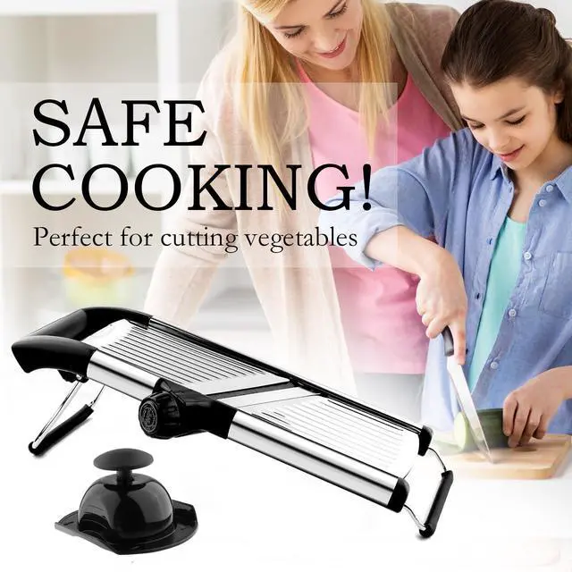 Alt view image 7 of 7 - Mandoline Food Slicer, Adjustable Mandoline Slicer for Kitchen, Stainless Steel Mandolin Vegetable Chopper for Potato/Tomato/Onion, Vegetable Slicer Julienne Cutter with Cut-Resistant Gloves