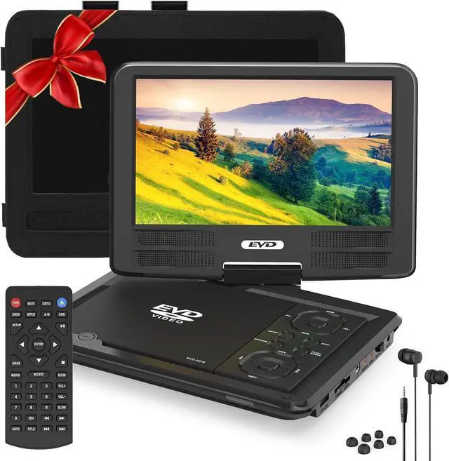 Main image of 11.5" Portable DVD Player with 9.5" Swivel Screen, 5-Hours Rechargeable Battery, Car DVD Player for Kids,Supports SD Card/USB/CD/DVD and Multiple Disc Formats, High Volume Speaker(Inches, 9.5)