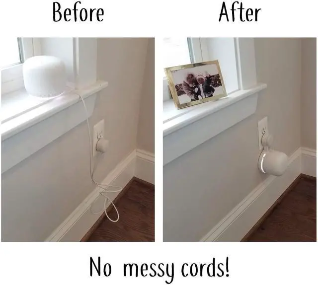 Alt view image 3 of 7 - Nest WiFi Point Genie: The Simplest Lowest Profile Outlet Holder Mount for Google Nest WiFi Point | Reinforced Support | Great Sound | Open Access | No Messy Screws! (1-Pack)