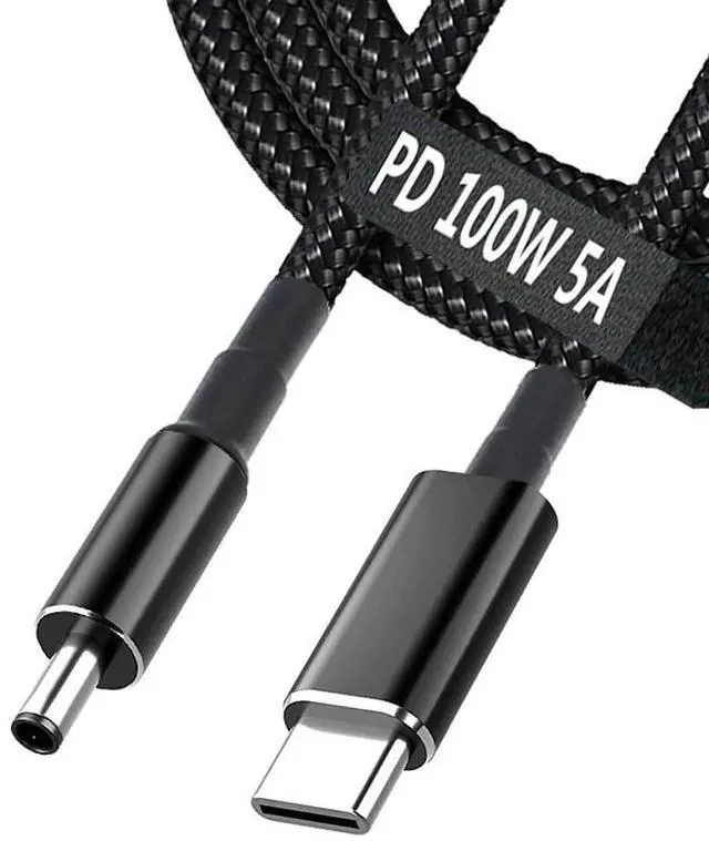 Main image of USB C to 4.5mm Laptop Charging Cable Adapter Male Type C to DC 4.5 x 3.0mm Converter Braided 6.5ft Fast 100W PD Power Charger Supply Cord for Vostro 12 17 11 XPS 14 3000 7000 5000 13 15 Inspiron Dell