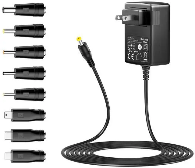 Main image of 5V 3A 2A 1A Power Supply Adapter DC 5V Power Cord Wall Charger with 5.5x2.1mm DC Plug Jacks Tips for TV Box Tablet Speaker DVD Record Player GPS Webcam Router Alarm Clock