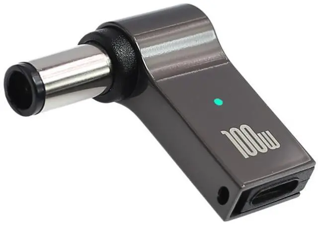 Main image of USB C to Laptop Charger Converter, Type C to DC 7.4mm x 5.0mm (7.4x0.6) Plug, 100W PD, Charging Connector for (7.4 x 5.0mm HP Large Needle)