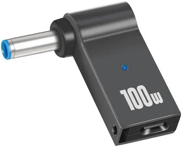 Alt view image 7 of 7 - USB C to 4.5mm Charger Convertor Type C to 4.5 x 3.0mm Plug Converter 100W PD Charger Connector for HP 15-f211wm 15-f233wm 15-f278nr, HP Envy Pavilion Stream X360 13 15 17 Chargers