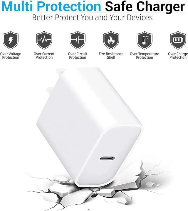 Alt view image 2 of 5 - 20W USB C Fast Charger Block for Samsung Galaxy Tab A11+ A9+ Plus A8 A7 S9 FE S6 Lite (2024) Tablet, Type-C Power Adapter