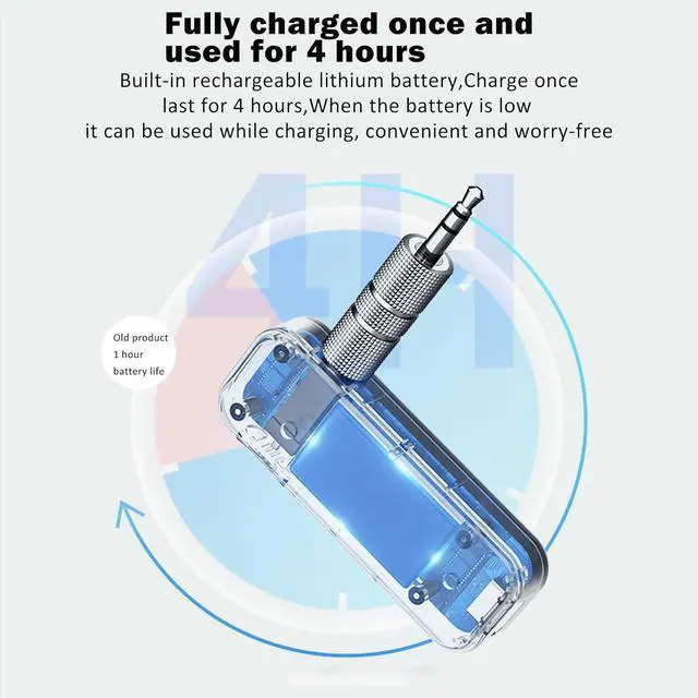Alt view image 4 of 7 - Bluetooth AUX Adpater for Car, 2 in 1 Bluetooth 5.0 Transmitter Receiver, 3.5mm Aux Audio Adapter, Wireless Audio Receiver for for Cars, Speakers, Stereo Systems and Headphones