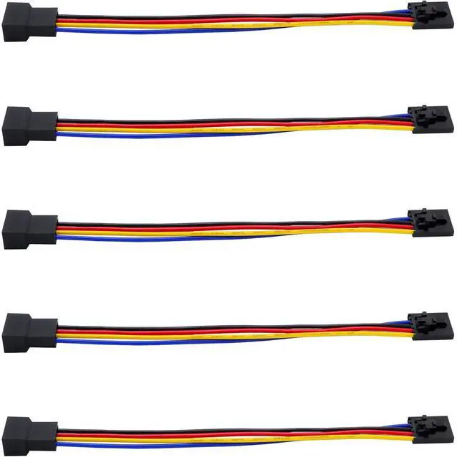 Main image of 5Pcs 5Pin to 4Pin Fan Adapter Cable,PC CPU Fan Connector Converter Interface Conversion Line,for 4 Pin Temperature Control Fan Header or 3 Pin Silent Fan,6.7inch/17cm