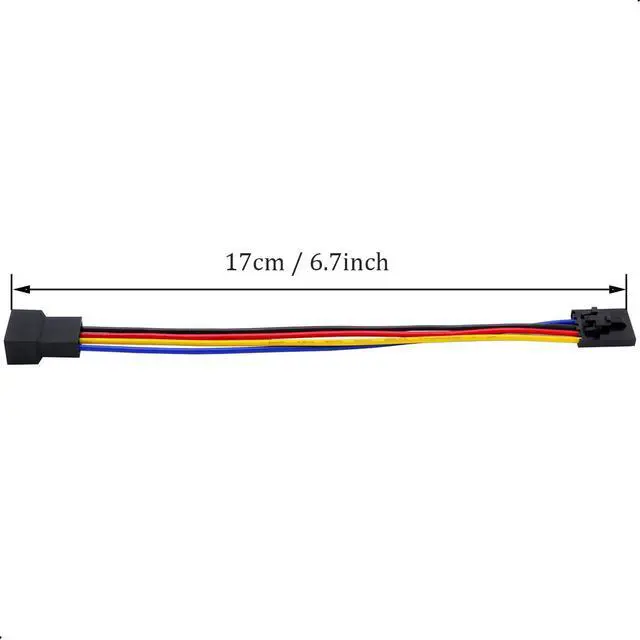 Alt view image 2 of 7 - 5Pcs 5Pin to 4Pin Fan Adapter Cable,PC CPU Fan Connector Converter Interface Conversion Line,for 4 Pin Temperature Control Fan Header or 3 Pin Silent Fan,6.7inch/17cm