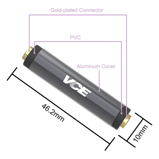 Alt view image 5 of 7 - 3.5mm Female to Female Adapter, Metal Shielded Housing, 2 Pack | Gold-Plated 1/8 Inch Aux Adapter, 3.5mm Audio Cable Extension