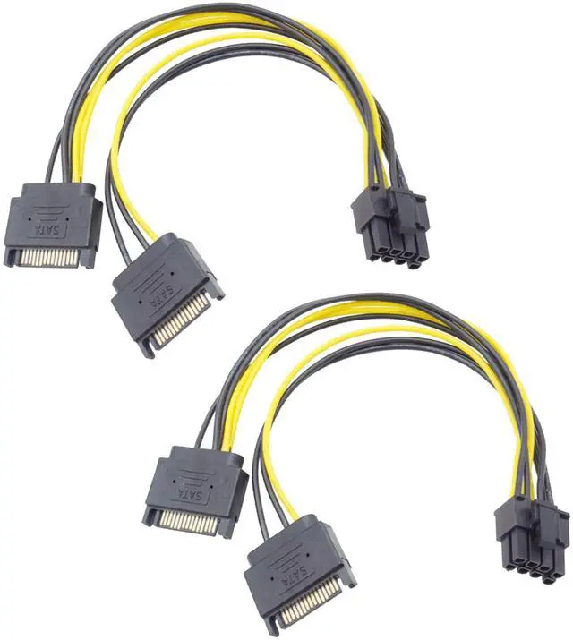 Main image of Dual SATA 15 PIN to ATX 8PIN(6+2) Adapter GPU Power Cable 8.7in/22.0cm(Pack of 2)