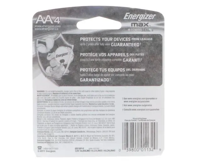 Alt view image 2 of 2 - (Pack of 2) E91BP-4 AA Alkaline 4 Batteries per Package