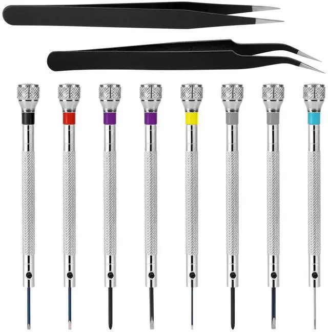 Main image of 8PCS Watch Screwdriver Set Professional, Micro Precision Glasses Repair Kit, Watch Back Remover Tool, Mini Screwdrivers for Watches Band 0.6-1.6mm Watches Repair Screwdriver Set with 2 Tweezers