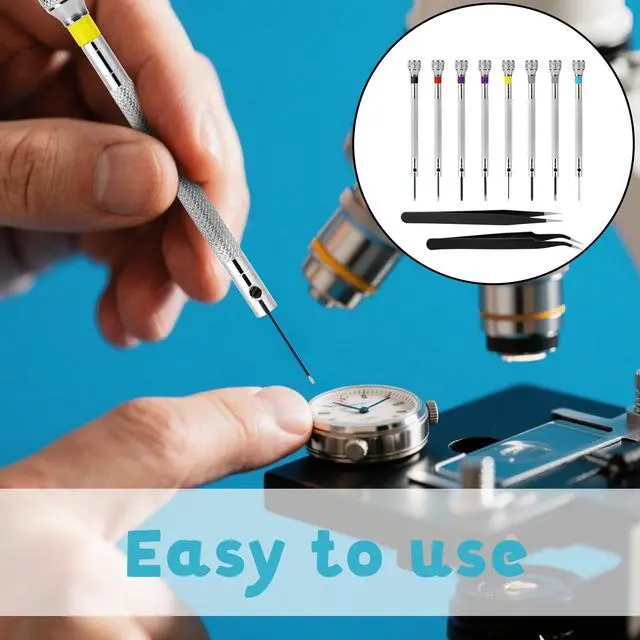 Alt view image 4 of 7 - 8PCS Watch Screwdriver Set Professional, Micro Precision Glasses Repair Kit, Watch Back Remover Tool, Mini Screwdrivers for Watches Band 0.6-1.6mm Watches Repair Screwdriver Set with 2 Tweezers