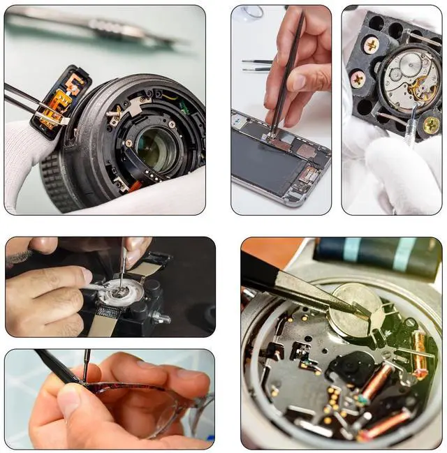 Alt view image 6 of 7 - 8PCS Watch Screwdriver Set Professional, Micro Precision Glasses Repair Kit, Watch Back Remover Tool, Mini Screwdrivers for Watches Band 0.6-1.6mm Watches Repair Screwdriver Set with 2 Tweezers