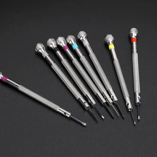 Alt view image 7 of 7 - 8PCS Watch Screwdriver Set Professional, Micro Precision Glasses Repair Kit, Watch Back Remover Tool, Mini Screwdrivers for Watches Band 0.6-1.6mm Watches Repair Screwdriver Set with 2 Tweezers
