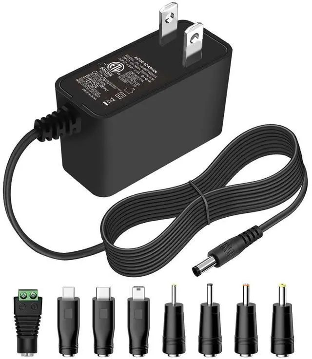 Main image of 5V 2A Power Supply Adapter 10W AC/DC Charger AC100-240V to DC 5 Volt 2Amp 1A 1.5A Replacement Power Cord USB Type C for USB Hub TV Box Tablet Camera Baby Monitor Raspberry Webcam Router