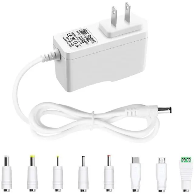 Main image of 5V 1A Power Supply Adapter Arkare DC 5V Power Cord AC 100V-240V to DC 5 Volt 1Amp 1000mA 0.5A 500mA 800mA for Security Camera Baby Monitor Graco Swing TV Box Raspberry Pi USB Type C with 8TIPS (White)