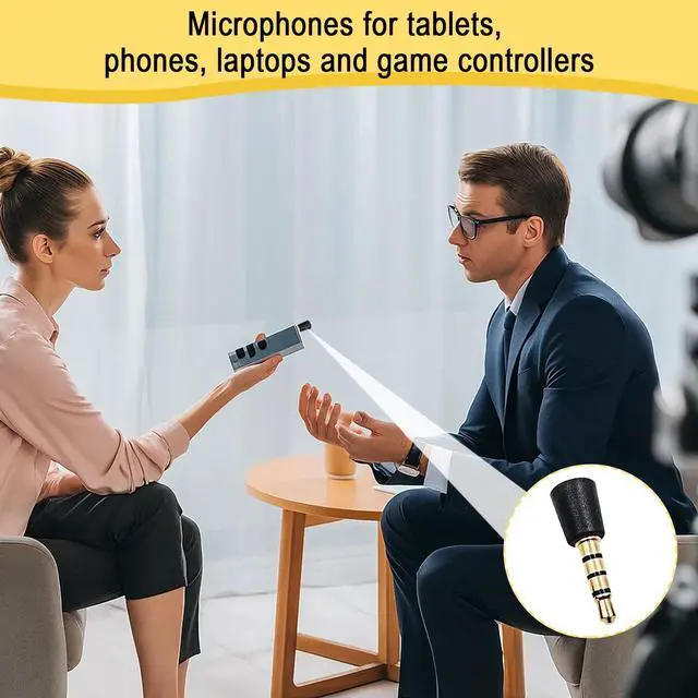 Alt view image 5 of 7 - 3.5mm Microphone, Mini Gaming Mic Compatible with PS5 Controllers, Phones, Laptops, Tablets, Cameras, and More (2 Pack)