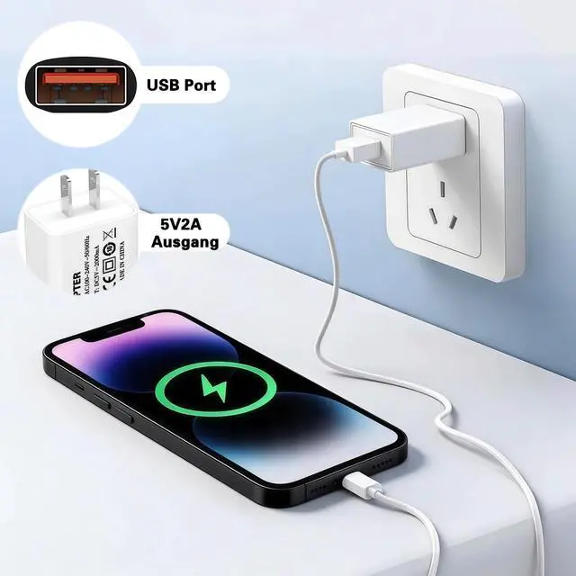 Alt view image 3 of 7 - USB Charger Block 5v 2a Power Adapter 5V/2A usb Plug for Wall Outlet 10W Power Charging Supply 5 Volt 2000mA Head Single USB Port Compatible iPhone 14 Plus 13 Pro Max 12 Mini 11 Pro XS XR X SE 8 7 6 5