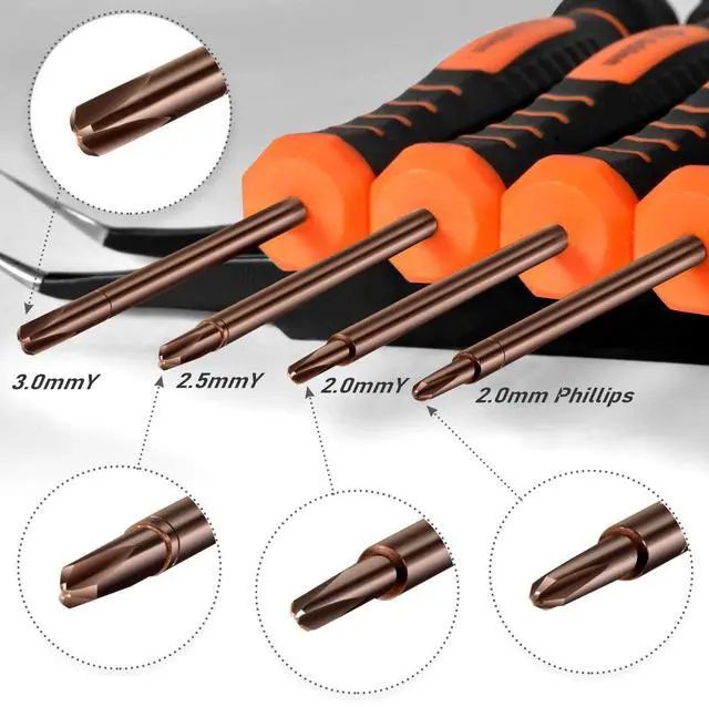 Alt view image 2 of 4 - Screwdriver Set, TECKMAN 4 in 1 Tripoint Screwdriers Repair Kit with 2.0 2.5 3.0 Triwing and Ph00 Phillips Screwdrivers for Nintendo Wii/Gameboy Advance/Gamecube/Switch/Joycon/DS/3DS/NDS/DSi