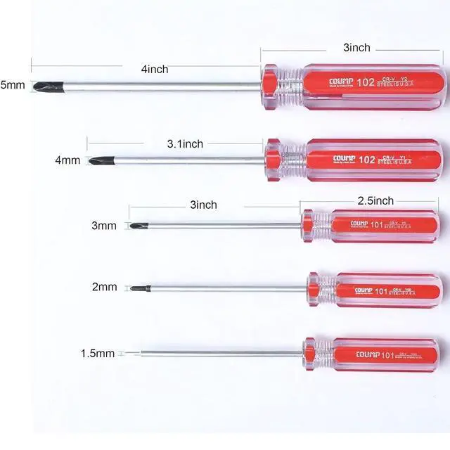 Alt view image 2 of 7 - 5 Piece Y Tip Screwdriver Set, Magnetic Tri Point Tip Screwdriver Bits Y000(1.5mm) Y00(2.0mm) Y0(3.0mm) Y1(4.0mm) Y2(5.0mm) Y Screwdriver Repair Tool