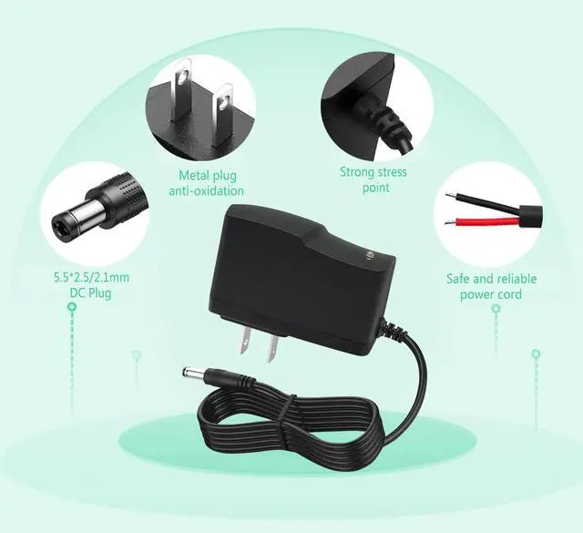 Alt view image 4 of 7 - DC 5V 1A Power Adapter 100-240V AC to DC Converter Transformer 5 Volt 500mA 1000mA Wall Charger 5V 1A Power Supply 5.5mmx2.1/2.5mm Plug with 8 Tips for Baby Monitor Camera TV Box Speaker Router