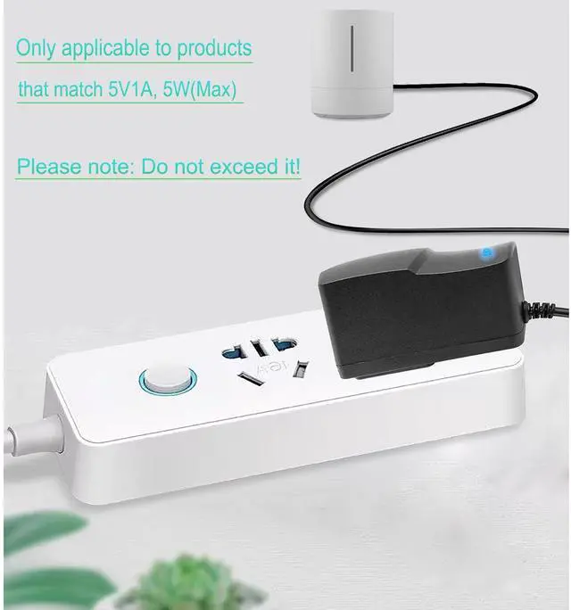 Alt view image 7 of 7 - DC 5V 1A Power Adapter 100-240V AC to DC Converter Transformer 5 Volt 500mA 1000mA Wall Charger 5V 1A Power Supply 5.5mmx2.1/2.5mm Plug with 8 Tips for Baby Monitor Camera TV Box Speaker Router