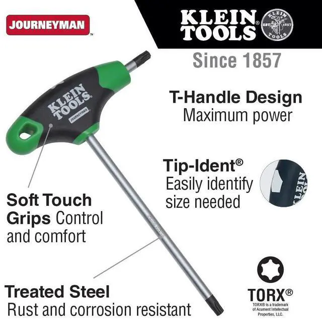 Alt view image 2 of 2 - Klein Tools JTH6T10 T10 TORX Hex Key, Journeyman T-Handle, 6-Inch