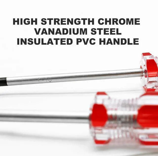 Alt view image 5 of 7 - 1 Pc T10 Torx Screwdriver, T10 x 75mm Magnetic Tip Screwdriver with Insulated PVC Handle, Security Torx Screwdriver for Repairing Device, Appliance