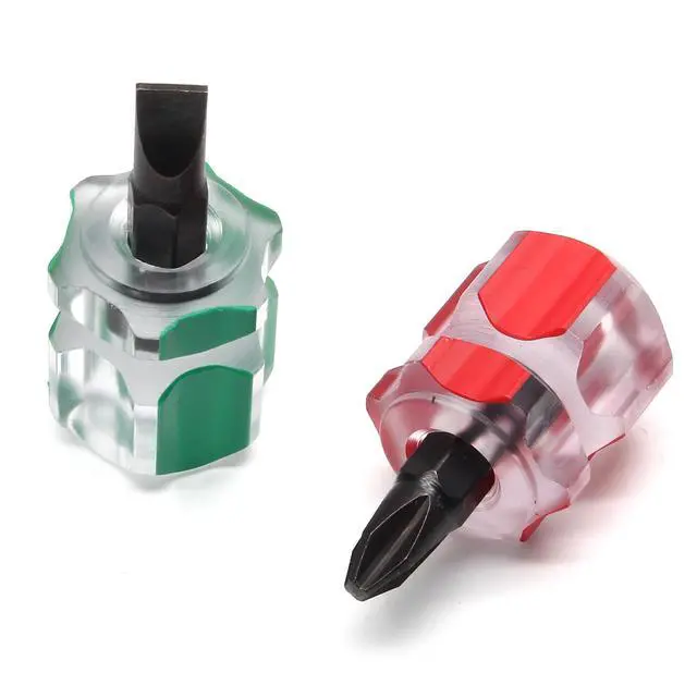 Alt view image 7 of 7 - 2-Piece Mini Stubby Screwdriver Set, Ultra Short Flat Head Screwdriver Phillips Screwdriver, Essential Tools for Sewing Machine Repair, DIY Enthusiasts (1 Phillips, 1 Flat Head)