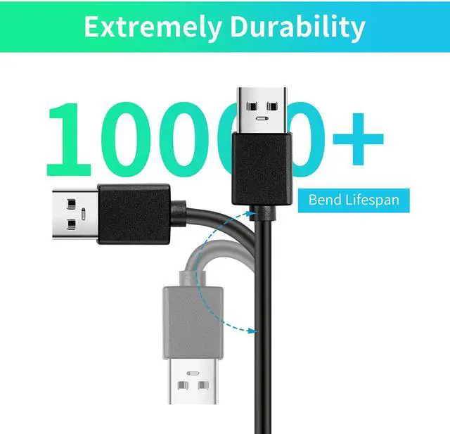 Alt view image 2 of 7 - Micro B Cable, USB 3.0 A Male to Micro USB 3.0 Sync Cord,Data Wire for Toshiba,Seagate,Samsung,WD, My Passport and More External Hard Drive(1ft/35cm/Black)