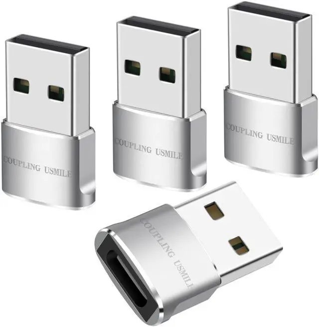 Main image of USB to USB C Adapter 4 Packs for iPhone Fast Charging, Transfer and Type C OTG Convert. USBC to A Compatible with iPhone 17/16/15 Plus Pro Max,iPad Pro Air 7/6/5 Almost USB Devices